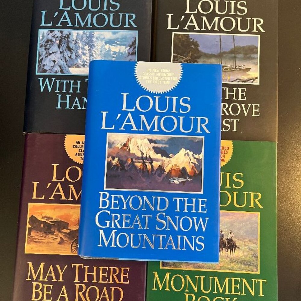 Lot of 5 Louis L'Amour 7-3/4 x 5-3/4 Hardback Books